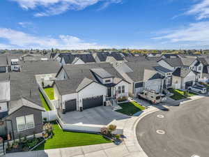 Aerial view of residential area