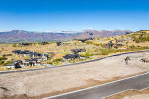 View of mountain background with nearby suburban area