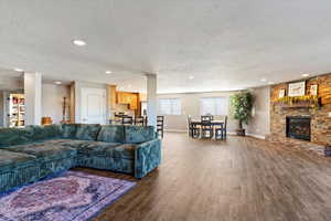 Basement living and dining area
