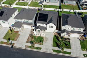 Aerial perspective of suburban area