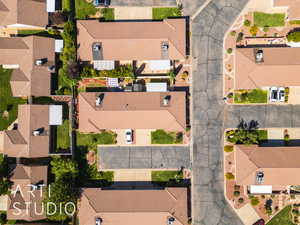 Aerial view of residential area