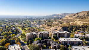 View of urban area with mountains