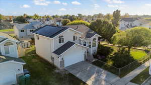 Aerial perspective of suburban area