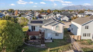 Aerial perspective of suburban area featuring mountains