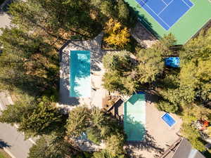 Aerial view of a pool area