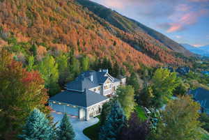 View of subject property featuring a mountain backdrop