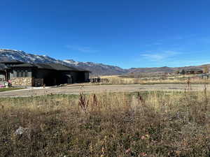 View of mountain background with rural landscape