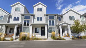 Modern farmhouse featuring board and batten siding