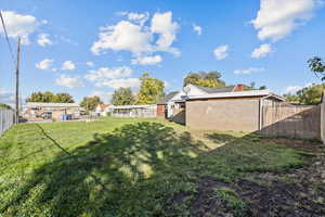 View of fenced backyard