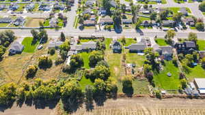 Aerial view of residential area