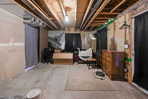 View of unfinished basement
