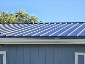 Exterior view of a metal roof