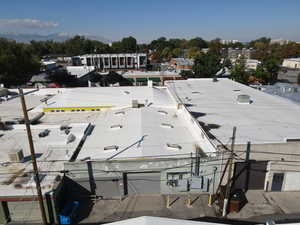 Exterior view of a rolled roof