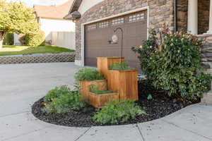 Garage with driveway