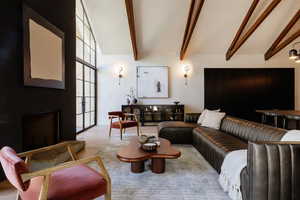 Living room featuring wood finished floors