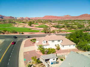 View of subject property featuring a mountain backdrop