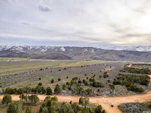 View of mountain background with rural landscape
