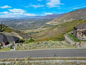 Bird's eye view of a mountain backdrop