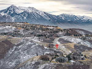 View of mountain background with nearby suburban area