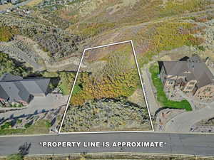 View of subject property with property parcel outlined (approximation)