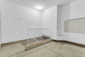 Basement entrance inside garage.  Perfect for a basement appartment.