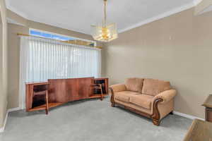 Formal dining room that easily doubles as an office or creative space.