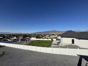View of mountain background with nearby suburban area