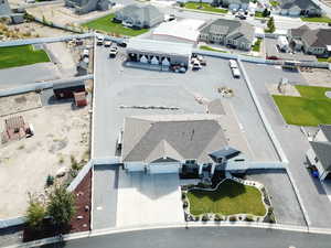 Aerial view of residential area