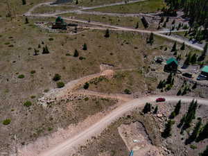 Aerial overview of property's location featuring rural landscape