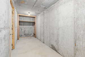 View of unfinished basement