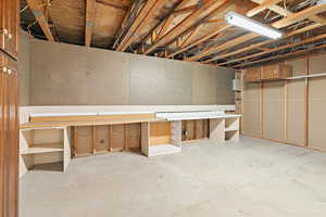 View of unfinished basement