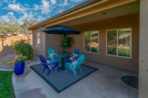 View of patio featuring outdoor dining space