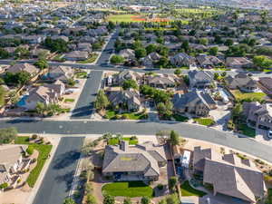 Aerial view of residential area