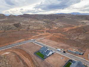 Aerial overview of property's location featuring mountains and rural landscape