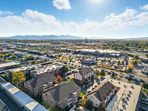 Bird's eye view of a mountain backdrop