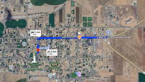 Aerial map of property and surrounding area