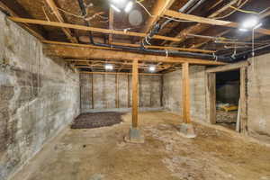View of unfinished basement