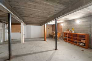 View of unfinished below grade area