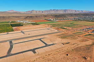 View of mountain background with rural landscape and extensive farmland