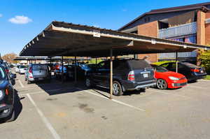 View of covered parking space