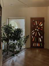 Entryway featuring wood finished floors