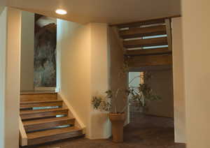 Stairs with brick floors