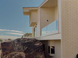 Exterior view of brick siding