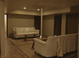 Common area with recessed lighting