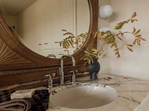 Bathroom view of vanity