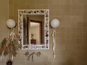 Bathroom view of tile walls