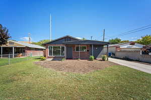 View of front of home with brick siding
