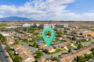 Drone / aerial view of a water and mountain view