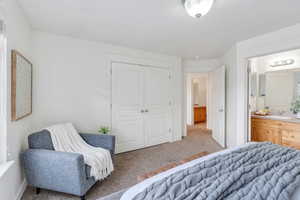 Master bedroom has extra sitting area