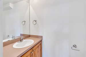 Convenient half bath on main level